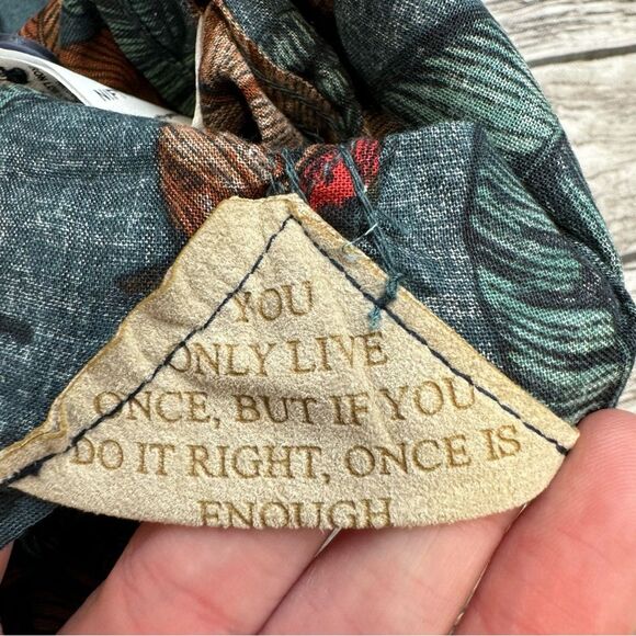 Nifty Genius Men's Casual Button Up Shirt XS Extra Small Teal Blue Green Orange - Picture 12 of 13